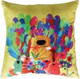 Миниатюра изображения товара Подушка декоративная Lanatex Кис 0348 / 22296 (35x35x14см, желтый/салатовый)