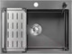 Миниатюра изображения товара Мойка кухонная со смесителем Saniteco 6045 Nano + Spike F9S07011 (сатин, с сифоном, дозатором и коландером)