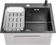 Миниатюра изображения товара Мойка кухонная со смесителем Saniteco 5045 Nano + Spike F9S07000 (хром, с сифоном, дозатором и коландером)