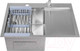 Миниатюра изображения товара Мойка кухонная со смесителем Saniteco 6550-L + Spike F9S07000 (хром, с сифоном, дозатором и коландером)