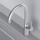 Миниатюра изображения товара Мойка кухонная со смесителем Saniteco 6550-L + Spike F9S07000 (хром, с сифоном, дозатором и коландером)