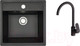 Миниатюра изображения товара Мойка кухонная со смесителем БелЭворс Rio + Like F8007122 (черный)