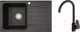 Миниатюра изображения товара Мойка кухонная со смесителем БелЭворс Styl L + Like F8007122 (черный)
