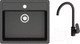Миниатюра изображения товара Мойка кухонная со смесителем Berge BR-5750 + Like F8007122 (черный)