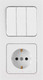 Миниатюра изображения товара Блок выключатель+розетка Bylectrica Astrum 3В-РЦ-7532 (белый)