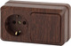 Миниатюра изображения товара Блок выключатель+розетка INTRO Quadro 2-701-10 / Б0053868 (венге)