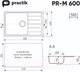 Миниатюра изображения товара Мойка кухонная Practik PR-M 600-001 (белый камень)
