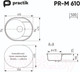 Миниатюра изображения товара Мойка кухонная Practik PR-M 610-001 (белый камень)