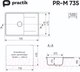 Миниатюра изображения товара Мойка кухонная Practik PR-M 735-004 (черный оникс)