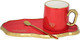 Миниатюра изображения товара Чашка с блюдцем Lenardi 106-081 (с ложкой)