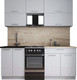 Миниатюра изображения товара Кухонный гарнитур Интерлиния Мила Gloss 50-19 (грей/грей/травертин серый)