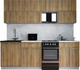 Миниатюра изображения товара Кухонный гарнитур Интерлиния Мила Gloss 50-23 (дуб вотан/дуб вотан/травертин серый)