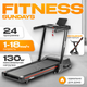 Миниатюра изображения товара Электрическая беговая дорожка Sundays Fitness Middle Line T7F Plus