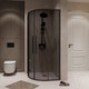 Миниатюра изображения товара Душевой уголок Niagara NG-2827-34BLACK 100x100x195 (черный матовый/тонированное стекло)
