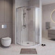 Миниатюра изображения товара Душевой уголок Niagara NG-3626-34 90x90x195 (хром/шиншилла стекло)
