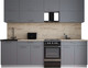 Миниатюра изображения товара Кухонный гарнитур Интерлиния Мила Gloss 50-26 (серый/серый/травертин серый)