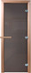 Миниатюра изображения товара Стеклянная дверь для бани/сауны Doorwood Сумерки 170x70 (графит/листва)