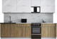 Миниатюра изображения товара Кухонный гарнитур Интерлиния Мила Gloss 50-29 (белый глянец/дуб вотан/травертин серый)