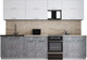 Миниатюра изображения товара Кухонный гарнитур Интерлиния Мила Gloss 50-29 (белый/керамика/травертин серый)