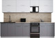 Миниатюра изображения товара Кухонный гарнитур Интерлиния Мила Gloss 50-29 (белый/серый/травертин серый)