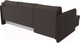 Миниатюра изображения товара Диван угловой Лига Диванов Слим левый / 121148L (рогожка Амур коричневый)