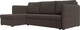 Миниатюра изображения товара Диван угловой Лига Диванов Слим левый / 121148L (рогожка Амур коричневый)