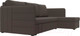 Миниатюра изображения товара Диван угловой Лига Диванов Слим правый / 121148 (рогожка Амур коричневый)