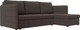 Миниатюра изображения товара Диван угловой Лига Диванов Слим правый / 121148 (рогожка Амур коричневый)