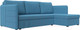 Миниатюра изображения товара Диван угловой Лига Диванов Слим правый / 121150 (рогожка Амур голубой)