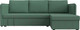 Миниатюра изображения товара Диван угловой Лига Диванов Слим правый / 121151 (рогожка Амур зеленый)