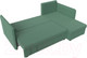 Миниатюра изображения товара Диван угловой Лига Диванов Слим правый / 121151 (рогожка Амур зеленый)