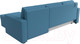 Миниатюра изображения товара Диван угловой Лига Диванов Траумберг Лайт правый / 121140 (рогожка Амур голубой)
