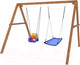 Миниатюра изображения товара Качели National Tree Company Деревянные с гнездом Лодка и качелями со спинкой / Р911-42
