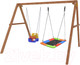 Миниатюра изображения товара Качели National Tree Company Деревянные с гнездом Лодка и качелями со спинкой / Р911-46 (разноцветный)
