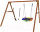 Миниатюра изображения товара Качели National Tree Company Деревянные с гнездом Гексагон и гибкими качелями / Р911-66