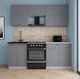 Миниатюра изображения товара Кухонный гарнитур Интерлиния Мила Gloss 60-20 (серый/серый/травертин серый)