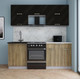 Миниатюра изображения товара Кухонный гарнитур Интерлиния Мила Gloss 60-20 (черный глянец/дуб вотан/травертин серый)