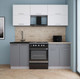 Миниатюра изображения товара Кухонный гарнитур Интерлиния Мила Gloss 60-19 (белый/серый/травертин серый)