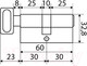 Миниатюра изображения товара Цилиндровый механизм замка Стандарт Max 60 (30х30В) AB перф. ключ/верт. (5 ключей)