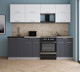 Миниатюра изображения товара Кухонный гарнитур Интерлиния Мила Gloss 60-24 (белый/пепел/травертин серый)