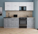 Миниатюра изображения товара Кухонный гарнитур Интерлиния Мила Gloss 60-24 (белый/керамика/травертин серый)
