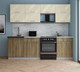 Миниатюра изображения товара Кухонный гарнитур Интерлиния Мила Gloss 60-24 (ваниль глянец/дуб вотан/травертин серый)