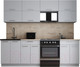 Миниатюра изображения товара Кухонный гарнитур Интерлиния Мила Gloss 60-24 (грей/грей/травертин серый)