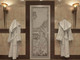 Миниатюра изображения товара Стеклянная дверь для бани/сауны Doorwood Хамам Банька в лесу 70x190 / DW00588 (сатин)