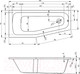 Миниатюра изображения товара Ванна акриловая Riho Dola 160 L / BB34005 (с ножками)