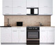 Миниатюра изображения товара Кухонный гарнитур Интерлиния Мила Gloss 60-25 (белый/белый/травертин серый)
