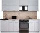 Миниатюра изображения товара Кухонный гарнитур Интерлиния Мила Gloss 60-25 (грей/грей/травертин серый)