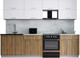 Миниатюра изображения товара Кухонный гарнитур Интерлиния Мила Gloss 60-28 (белый/дуб вотан/травертин серый)