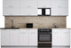 Миниатюра изображения товара Кухонный гарнитур Интерлиния Мила Gloss 60-30 (белый/белый/травертин серый)