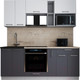 Миниатюра изображения товара Кухонный гарнитур Интерлиния Мила Gloss 2.0 (белый/пепел/травертин серый)